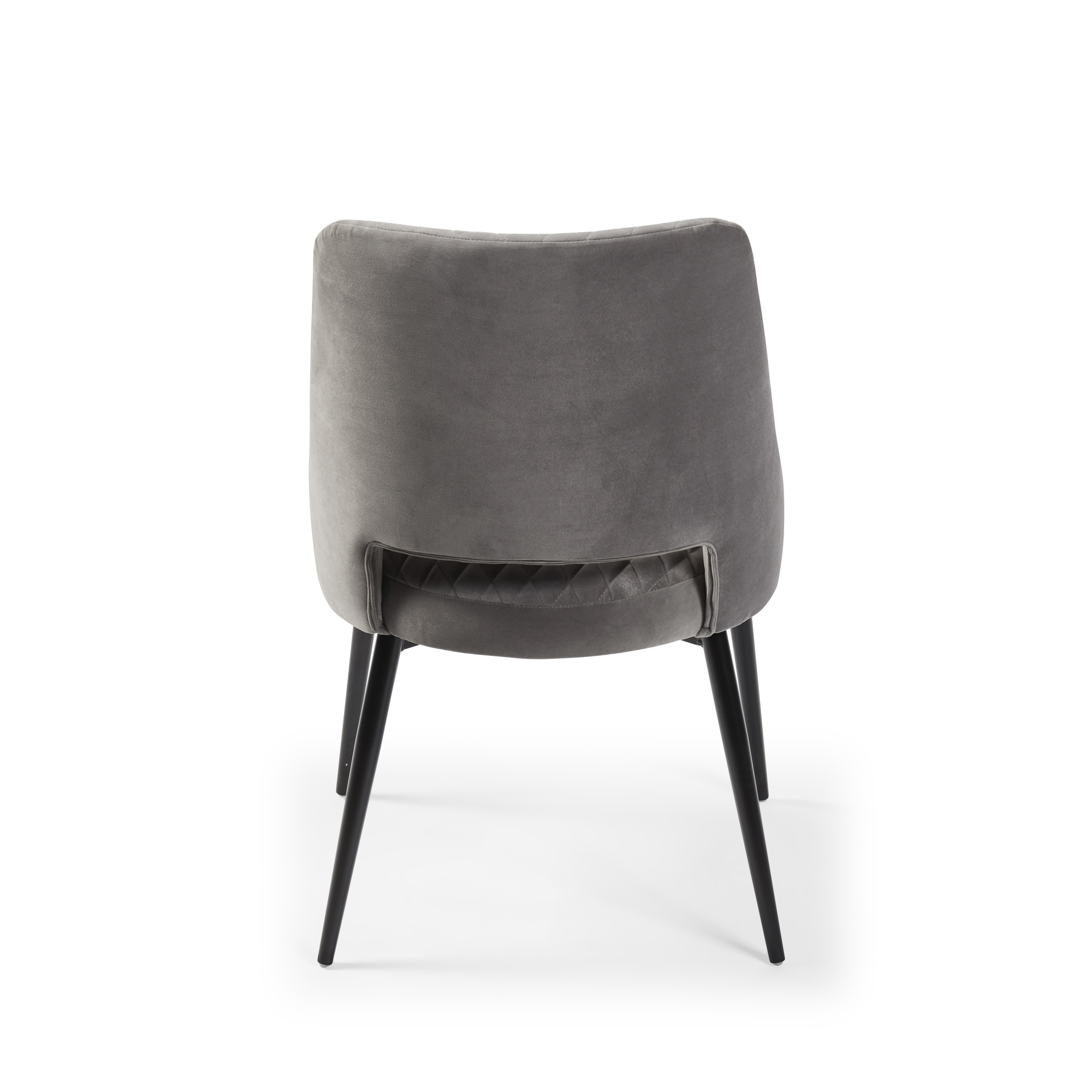 Joan Quilted Upholstered Grey Velvet Dining Chair