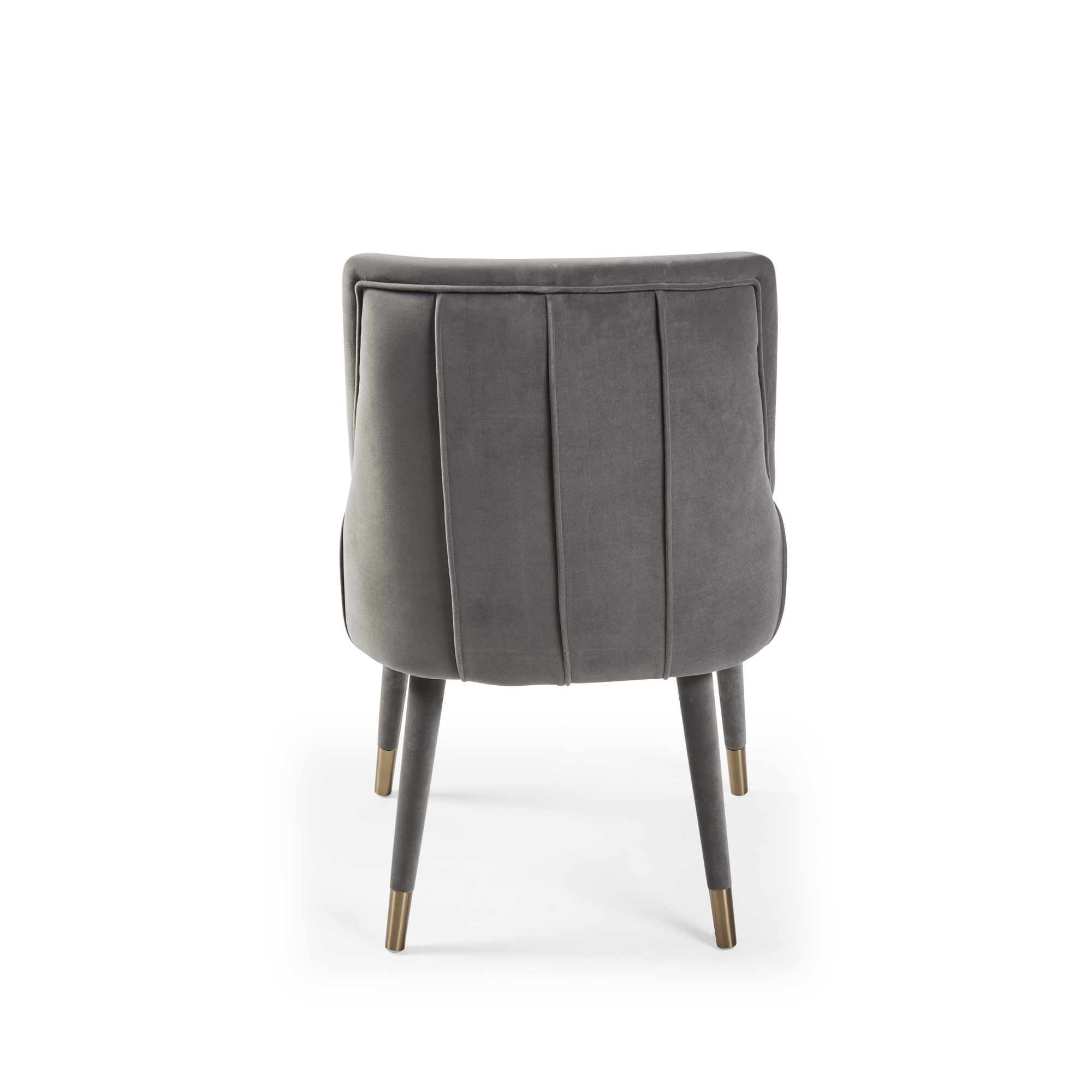 Claude Grey Velvet Ribbed Dining Chair