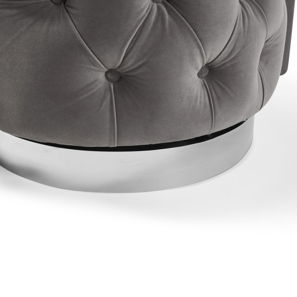 Olivia Grey Velvet Swivel Dressing Tub Chair - Image 18