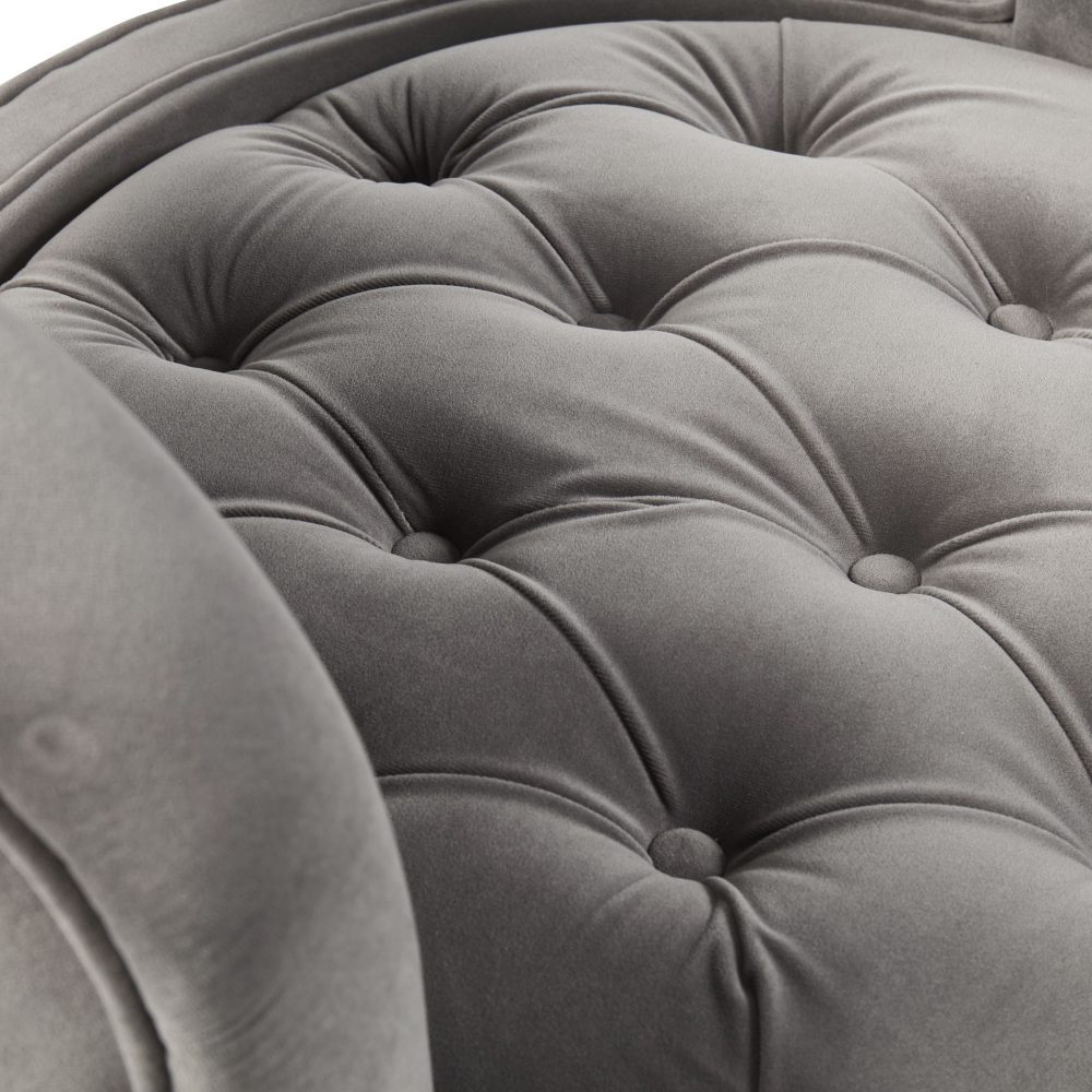 Olivia Grey Velvet Swivel Dressing Tub Chair - Image 16