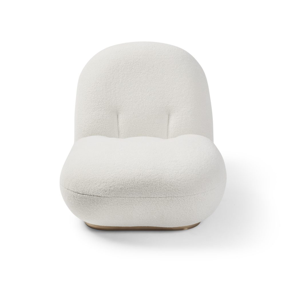 Boucle Cloud Pacha Lounge Chair - Gold Base - Image 7