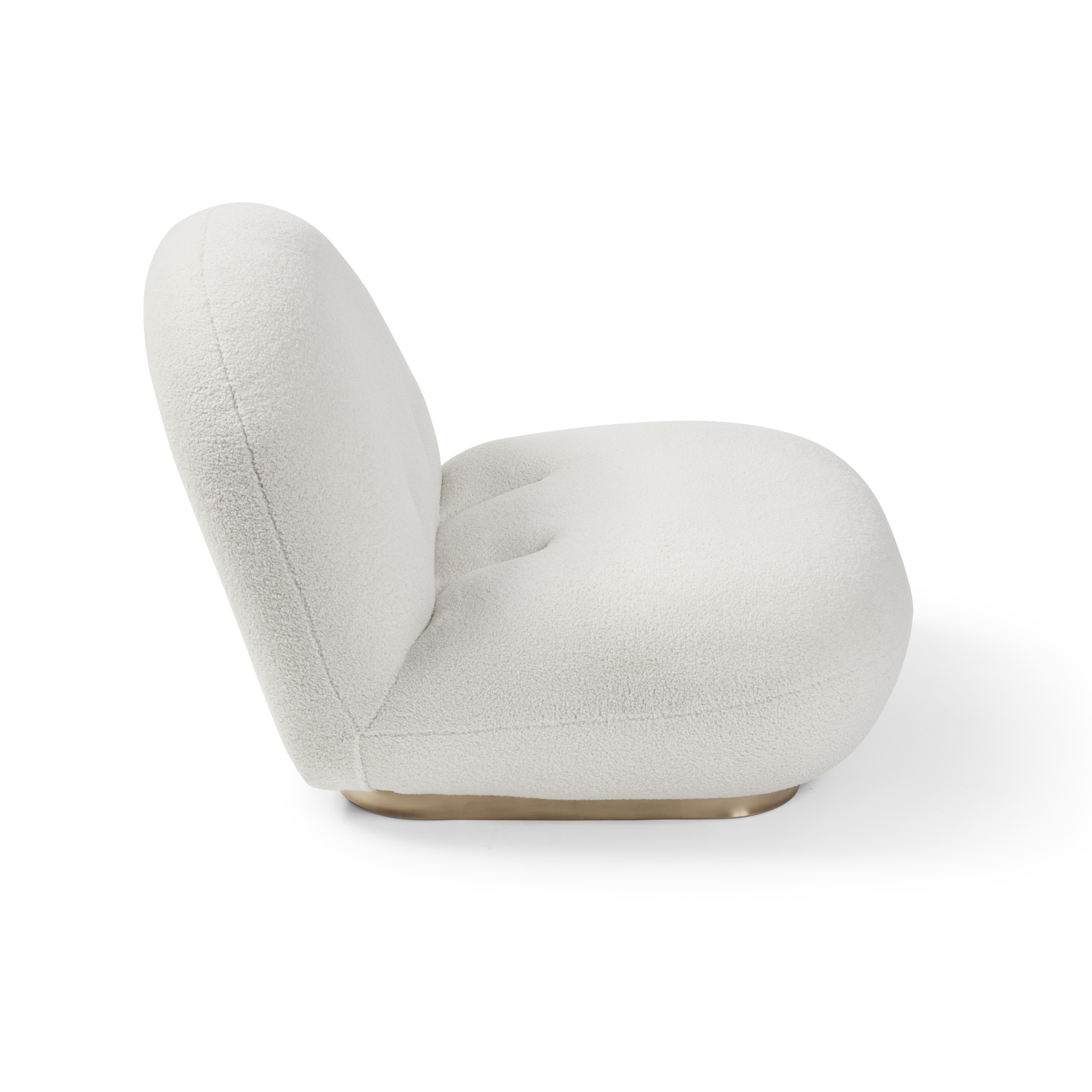 Boucle Cloud Pacha Lounge Chair – Gold Base