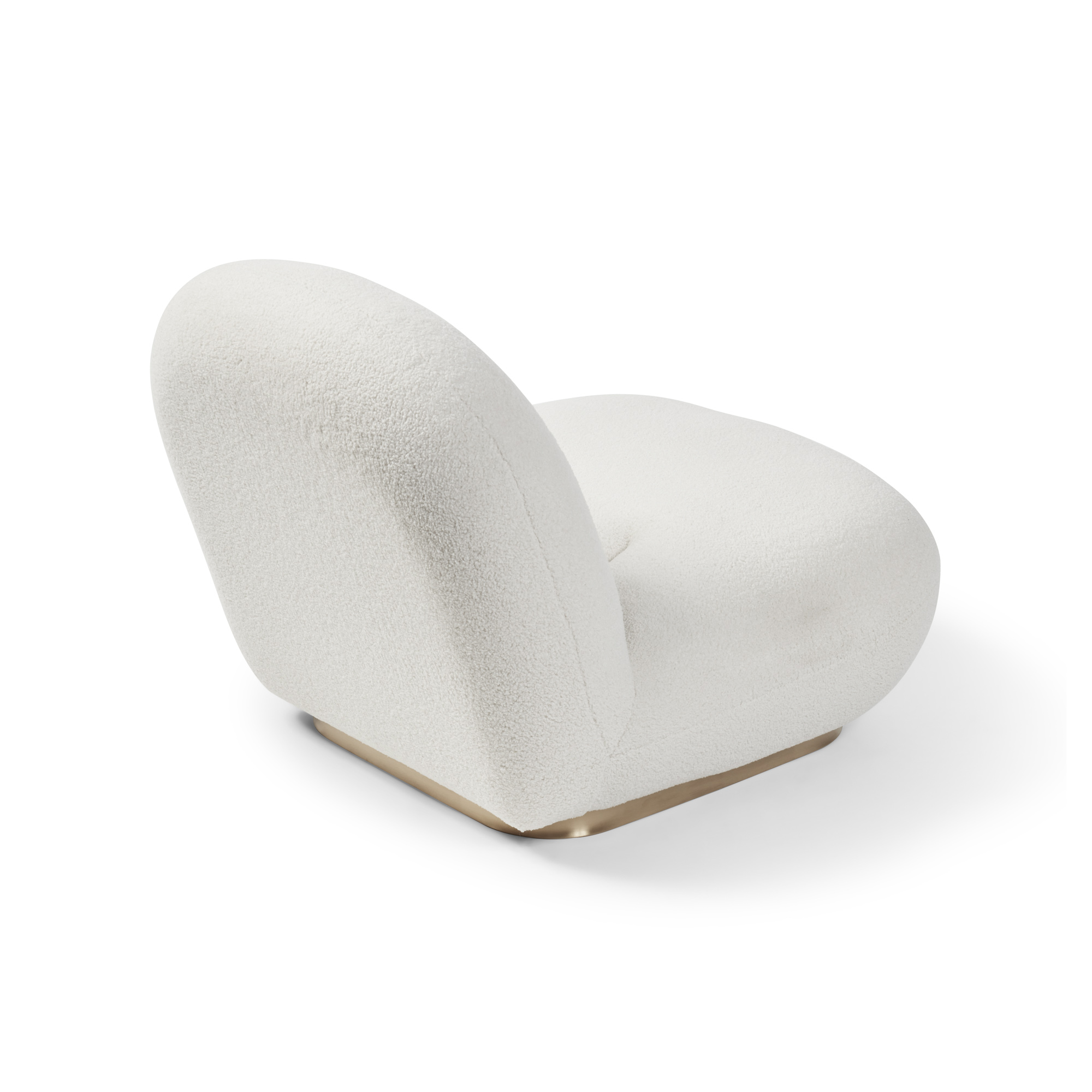 Boucle Cloud Pacha Lounge Chair – Gold Base