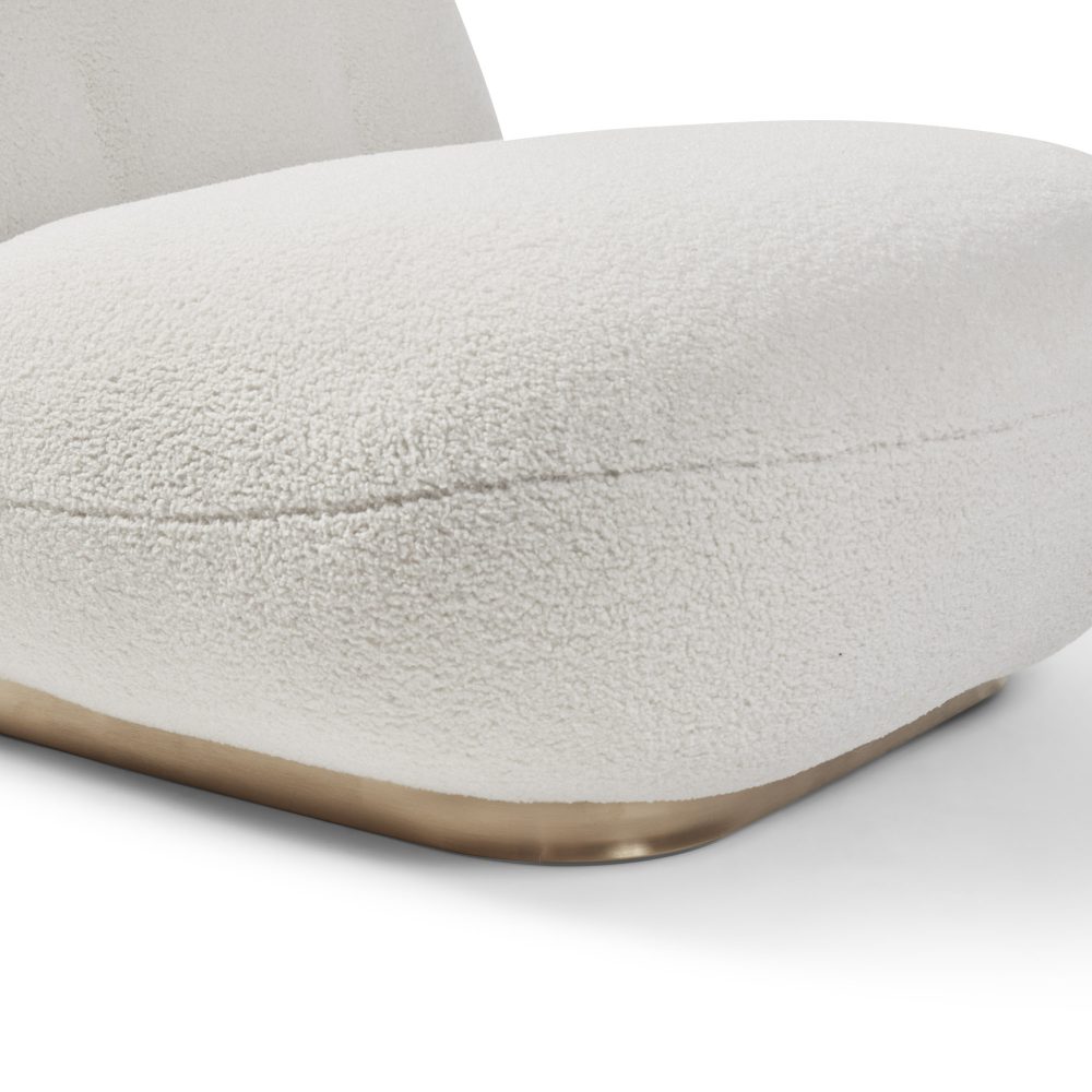 Boucle Cloud Pacha Lounge Chair - Gold Base - Image 13
