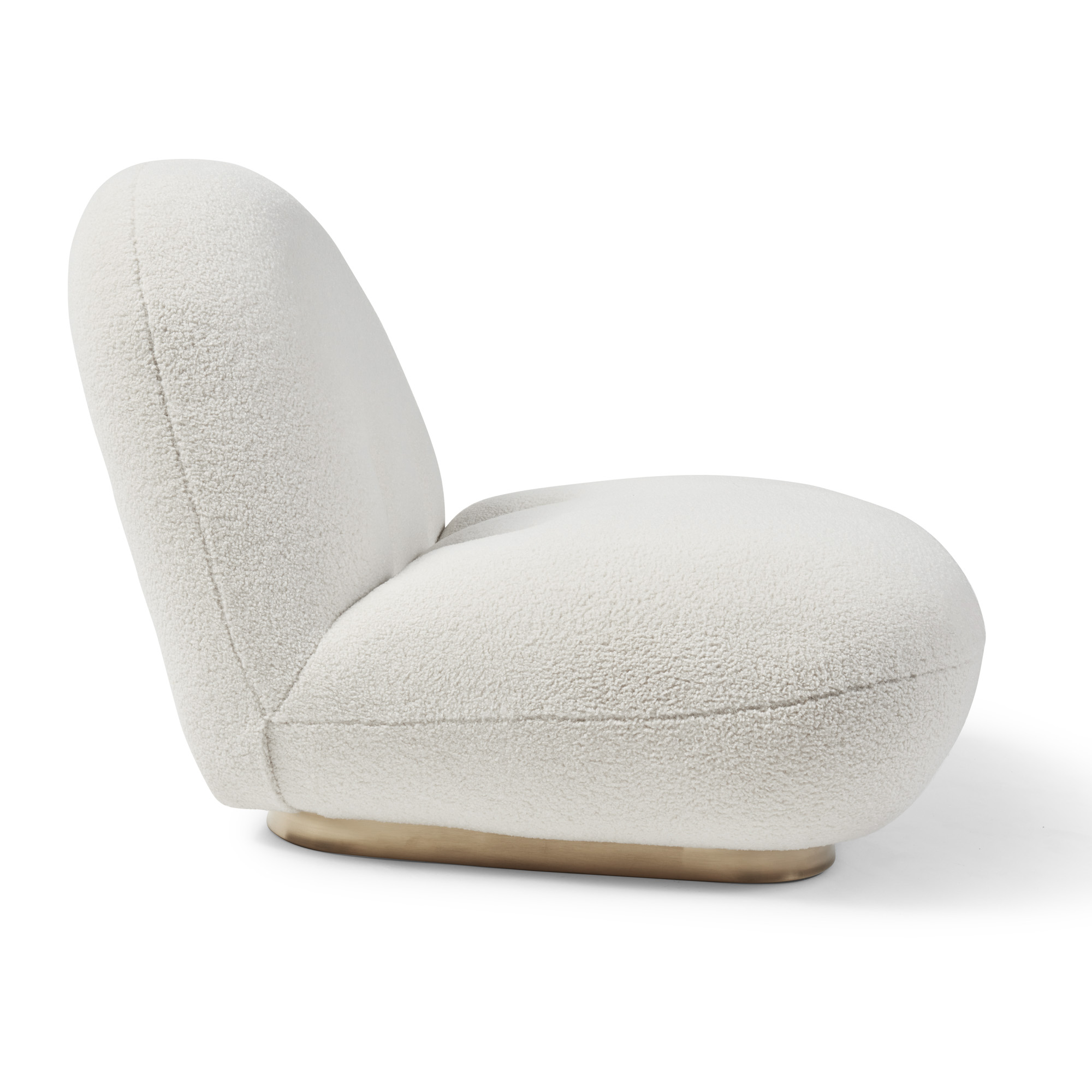 Boucle Cloud Pacha Lounge Chair – Gold Base