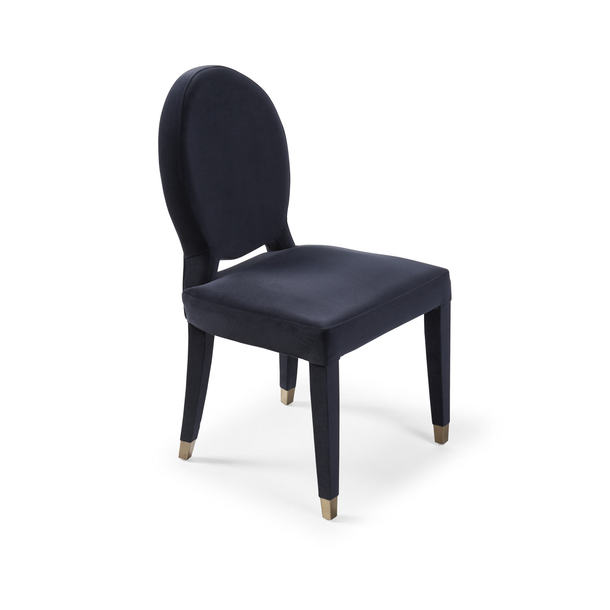 Victoria Upholstered Dark Blue Velvet Dining Chair