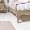 Clementine Whitewash Oak Upholstered Low Foot Board Bed - King - Image 5