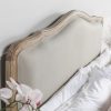 Clementine Whitewash Oak Upholstered Low Foot Board Bed - King - Image 4