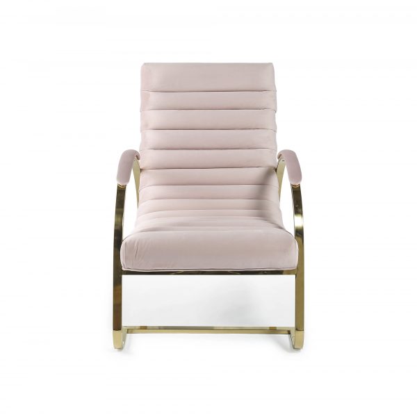 Pink & Gold Brushed Velvet Bedroom Armchair | Retro ...