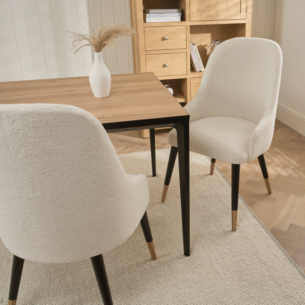 Isla Boucle Dining Chair with Gold Tipped Feet