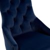 New Chelsea Dark Blue Brushed Velvet Scoop Back Dining Chair Black Studs - Image 10