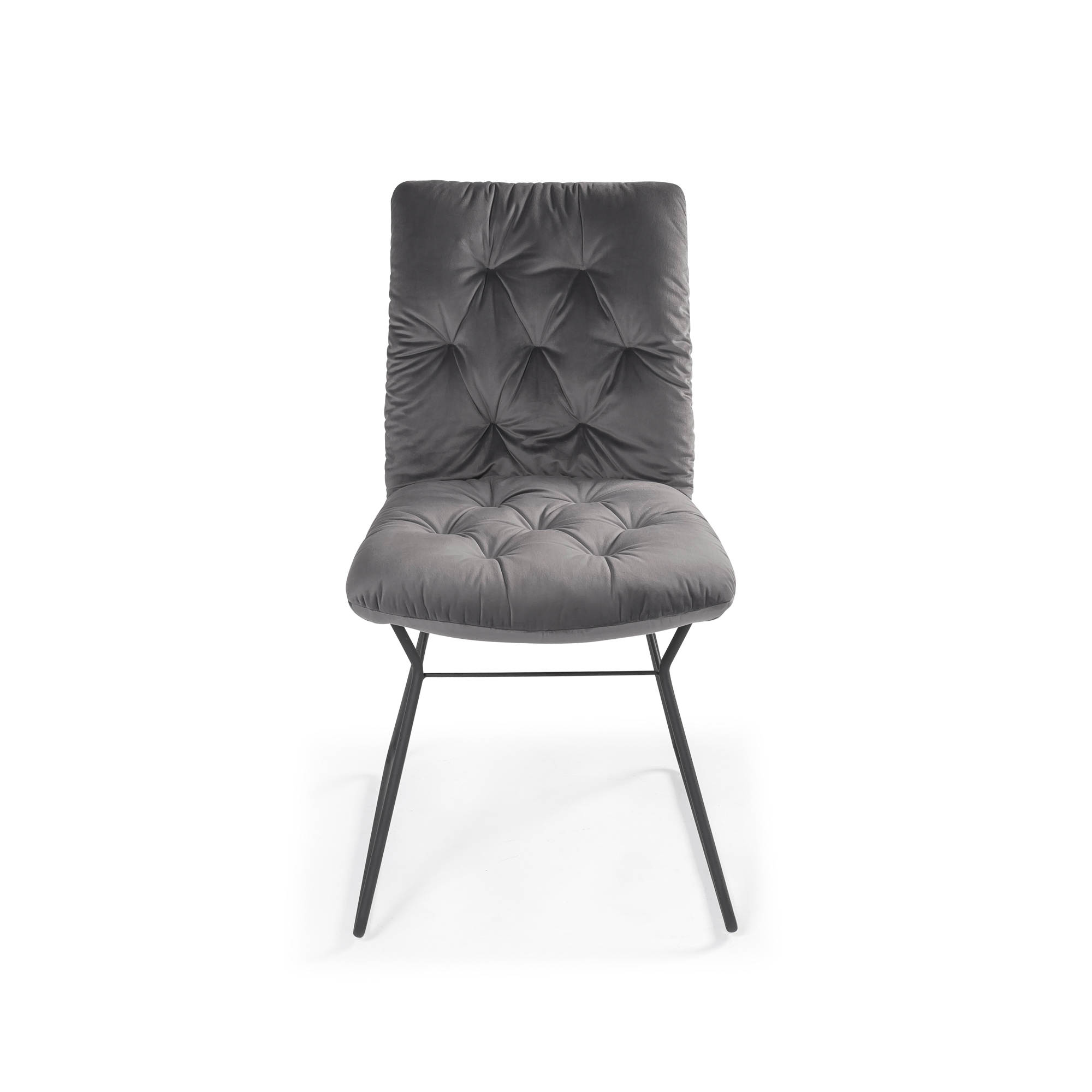 Modern Sofia Grey Velvet Upholstered Dining Chair