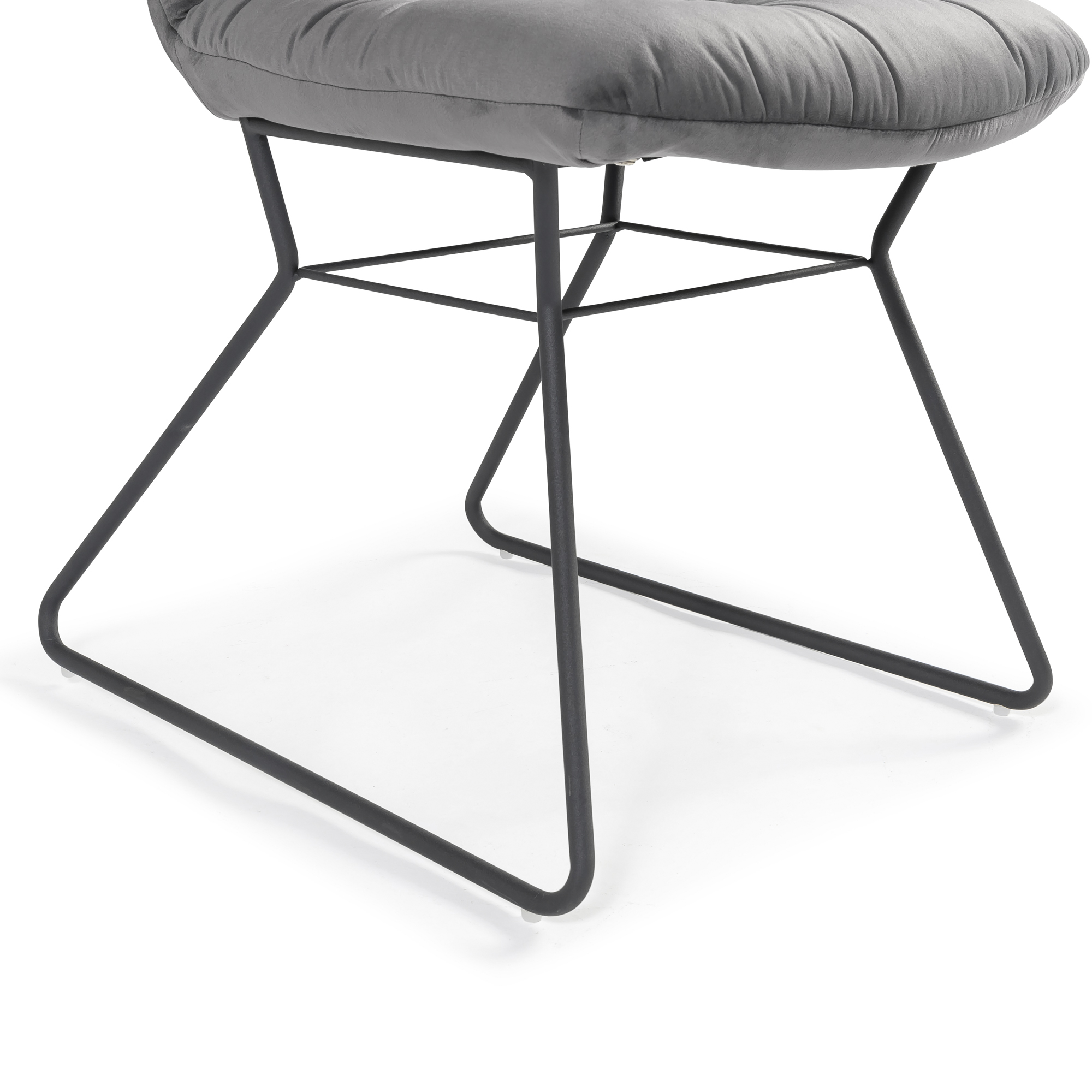 Modern Sofia Grey Velvet Upholstered Dining Chair