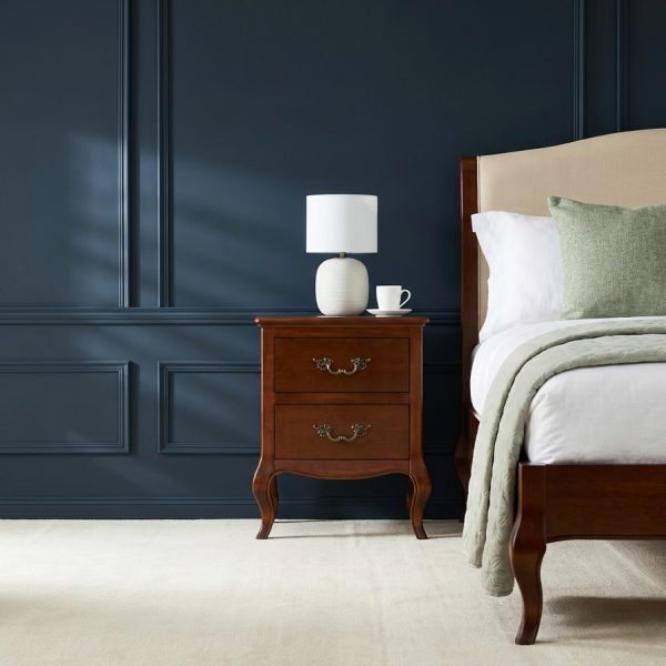 Lille French Mahogany Two Drawer Bedside Table