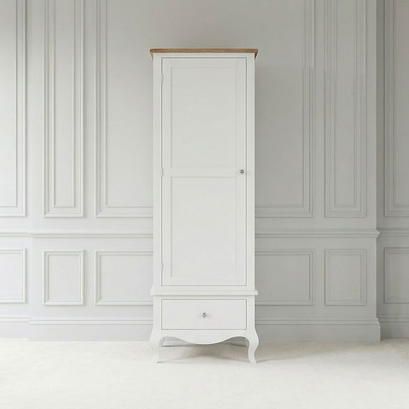Lille French Chalk White Single Wardrobe