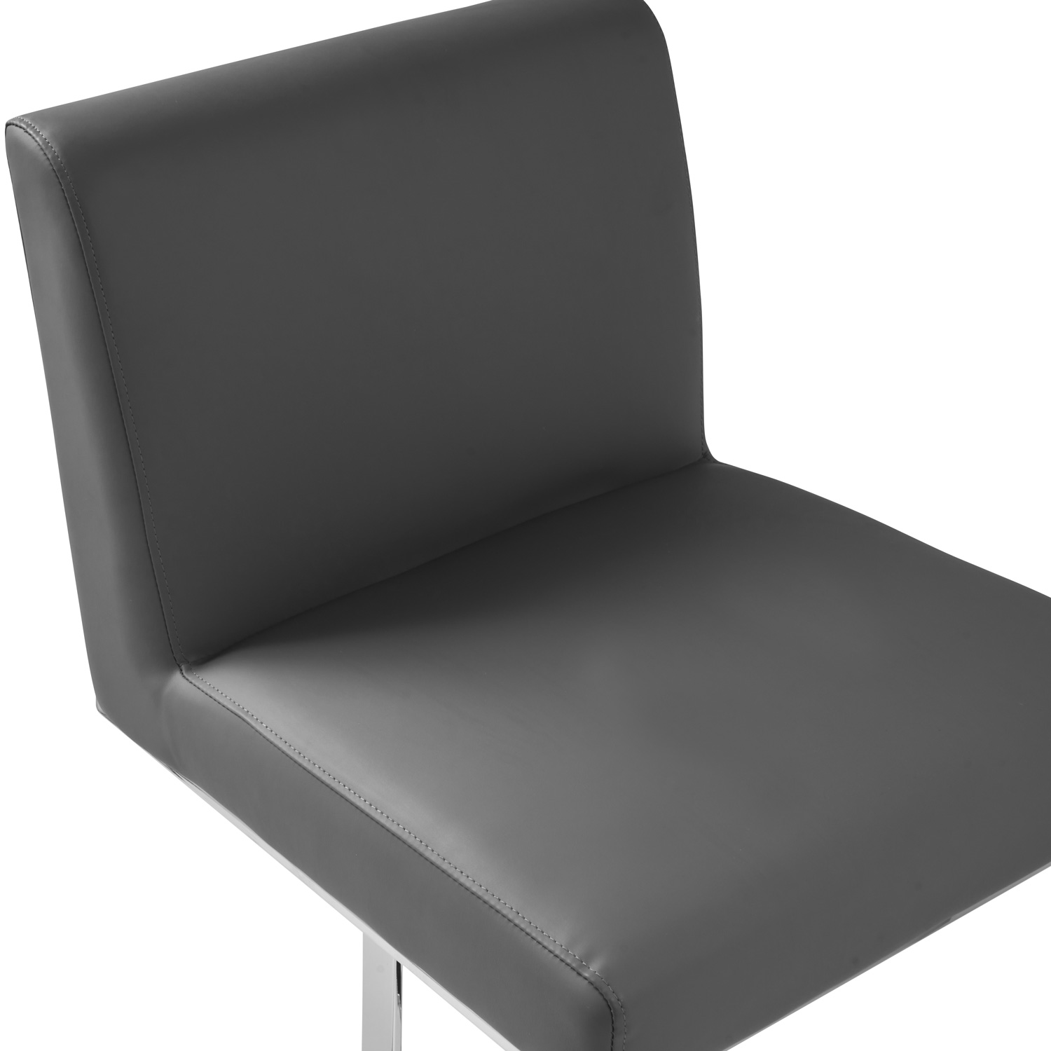 Bailey Grey Faux Leather Kitchen Island Counter Stool – Polished Steel