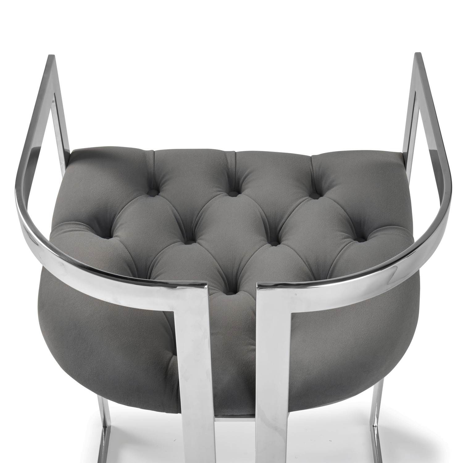 Annalise Grey Velvet Kitchen Barstool