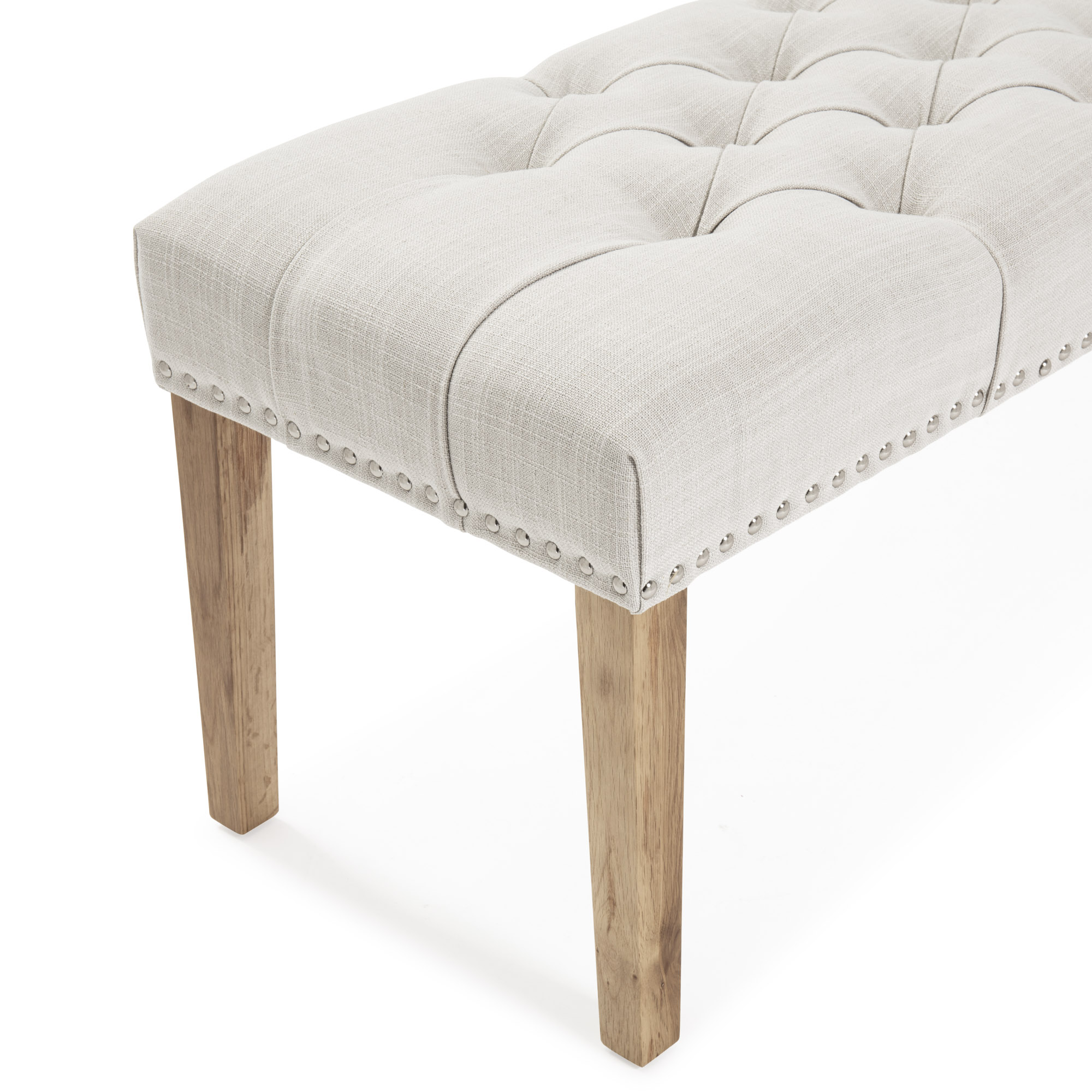 Richmond Natural Cream Linen Upholstered Dining Bench | Grosvenor Furniture