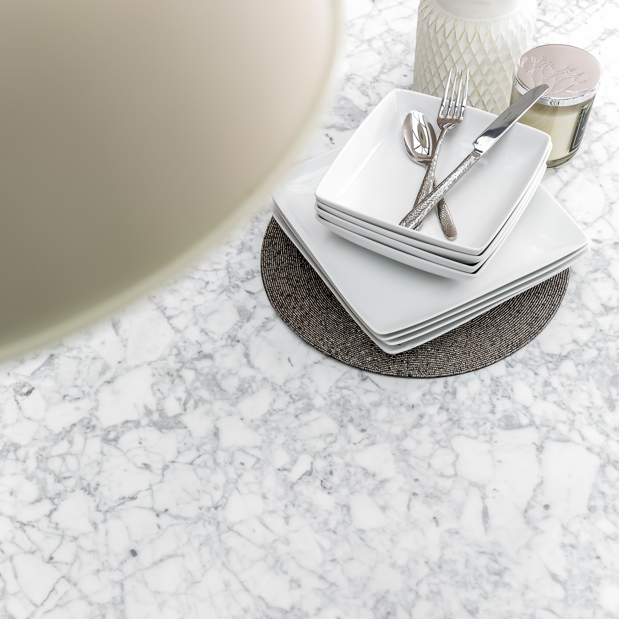 Modern 2m Carrara Marble Dining Table