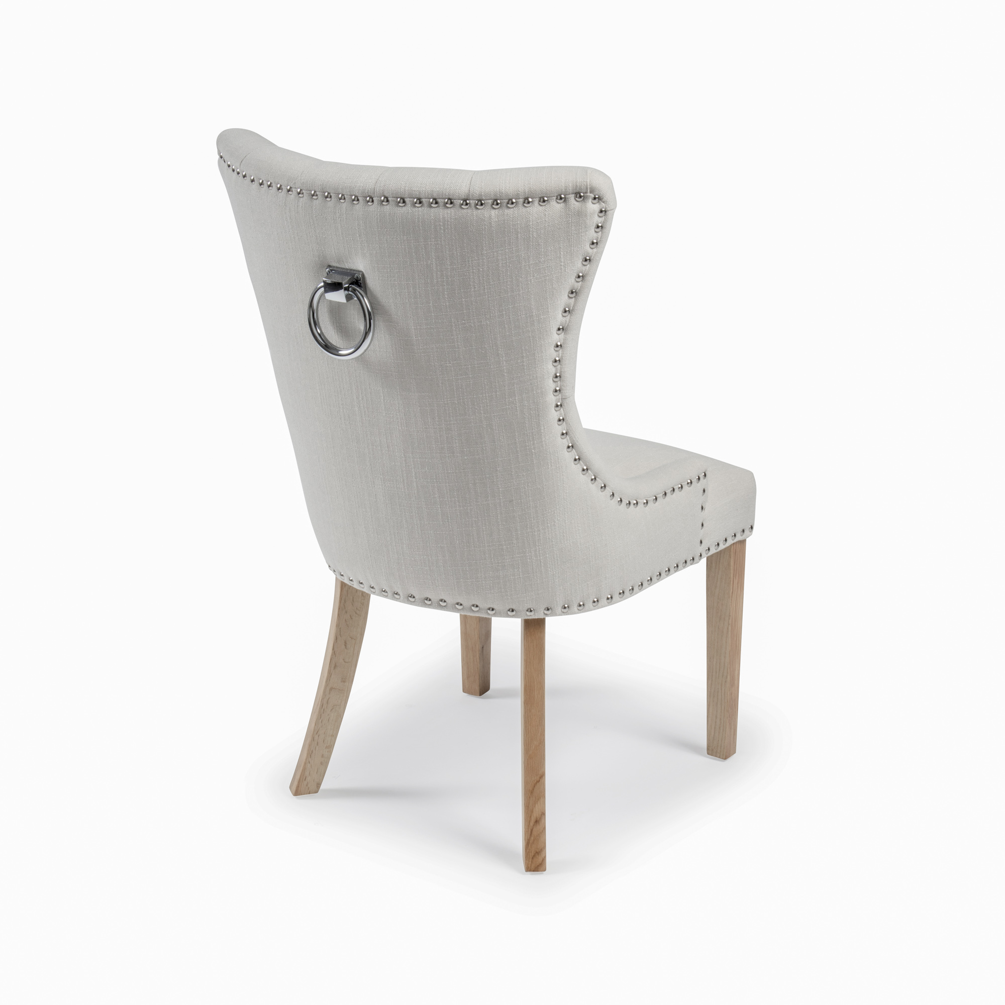CLEARANCE: Knightsbridge Natural Linen Dining Chair with Hoop