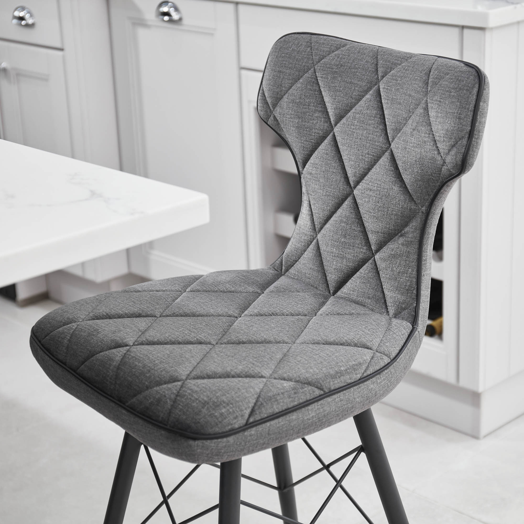 Phoenix Upholstered Grey Counter Stool