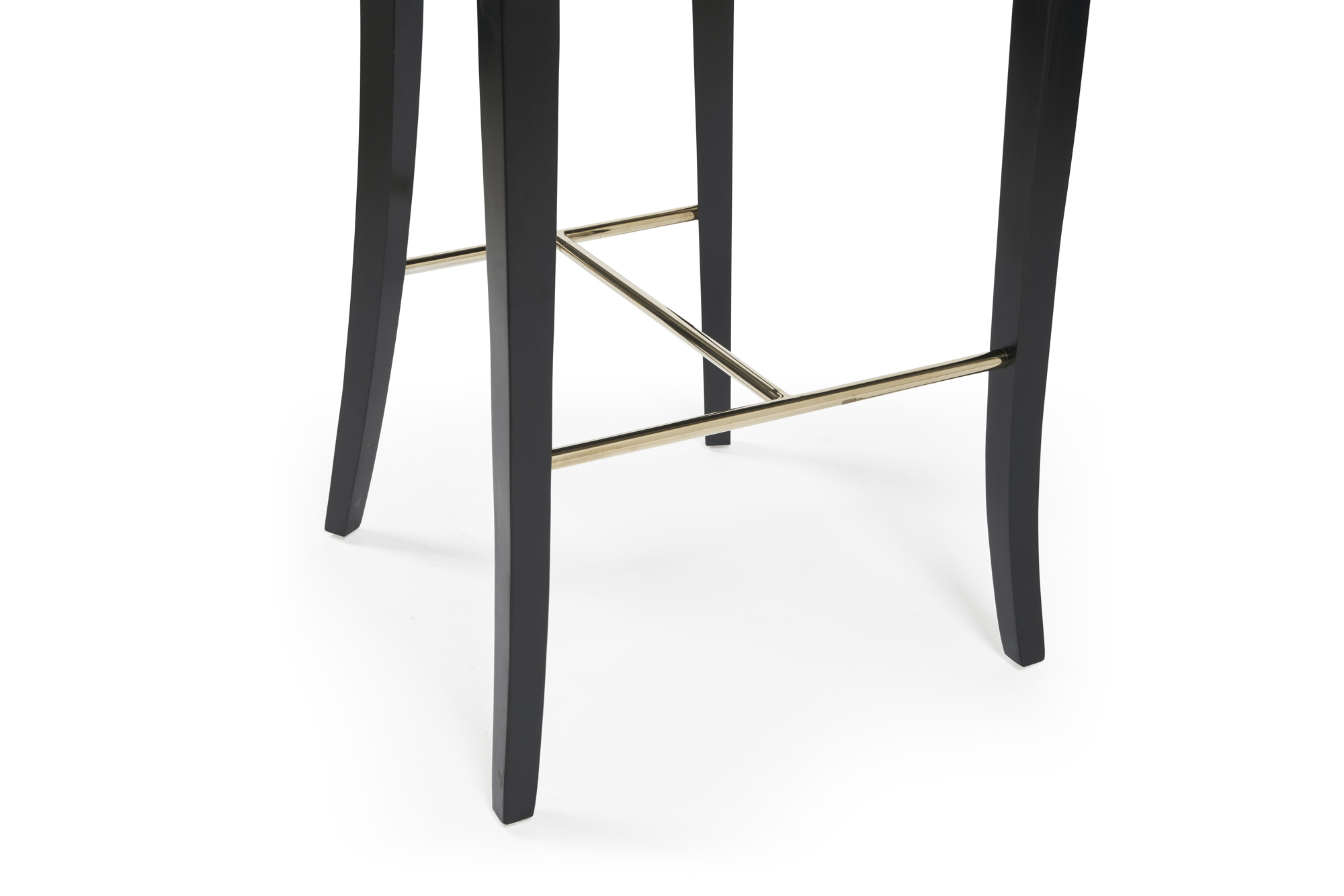 Juliette Grey Velvet Bar Stool with Gold Trim Footrest