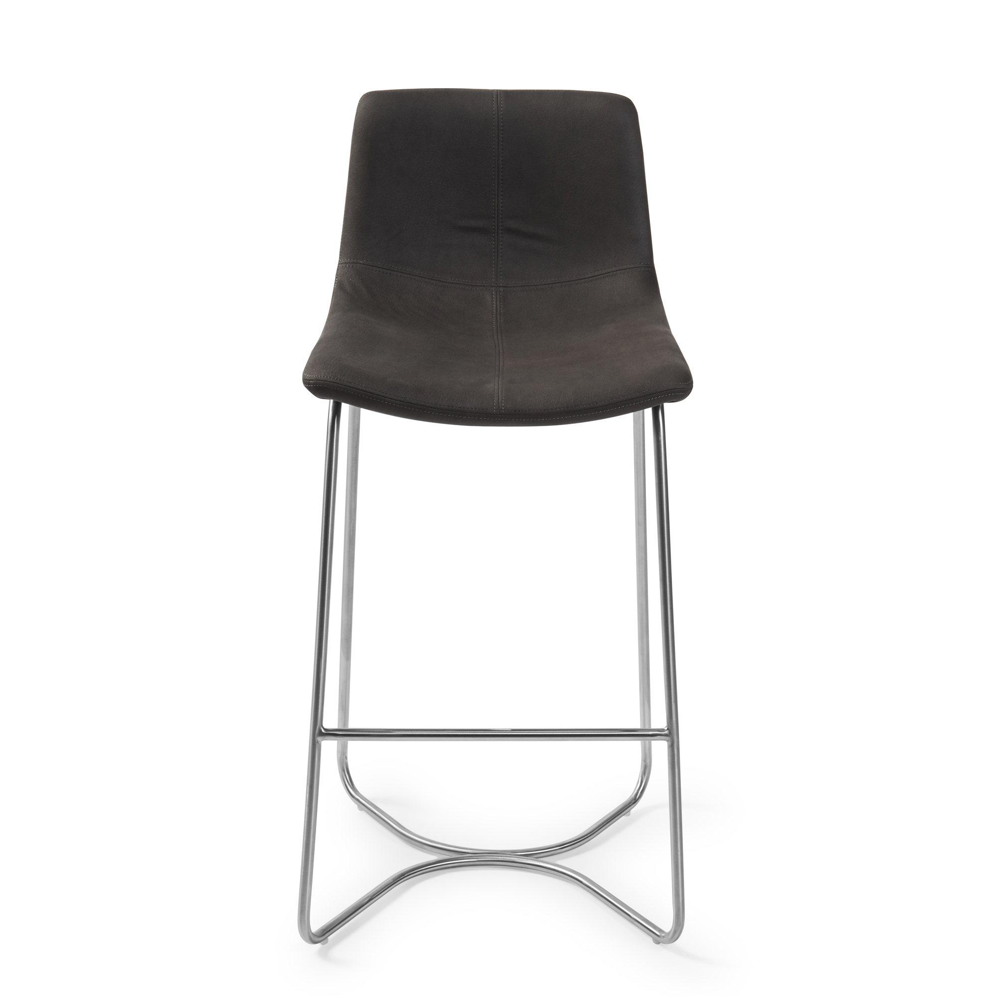 Austin Charcoal Brushed Steel Bar Stool