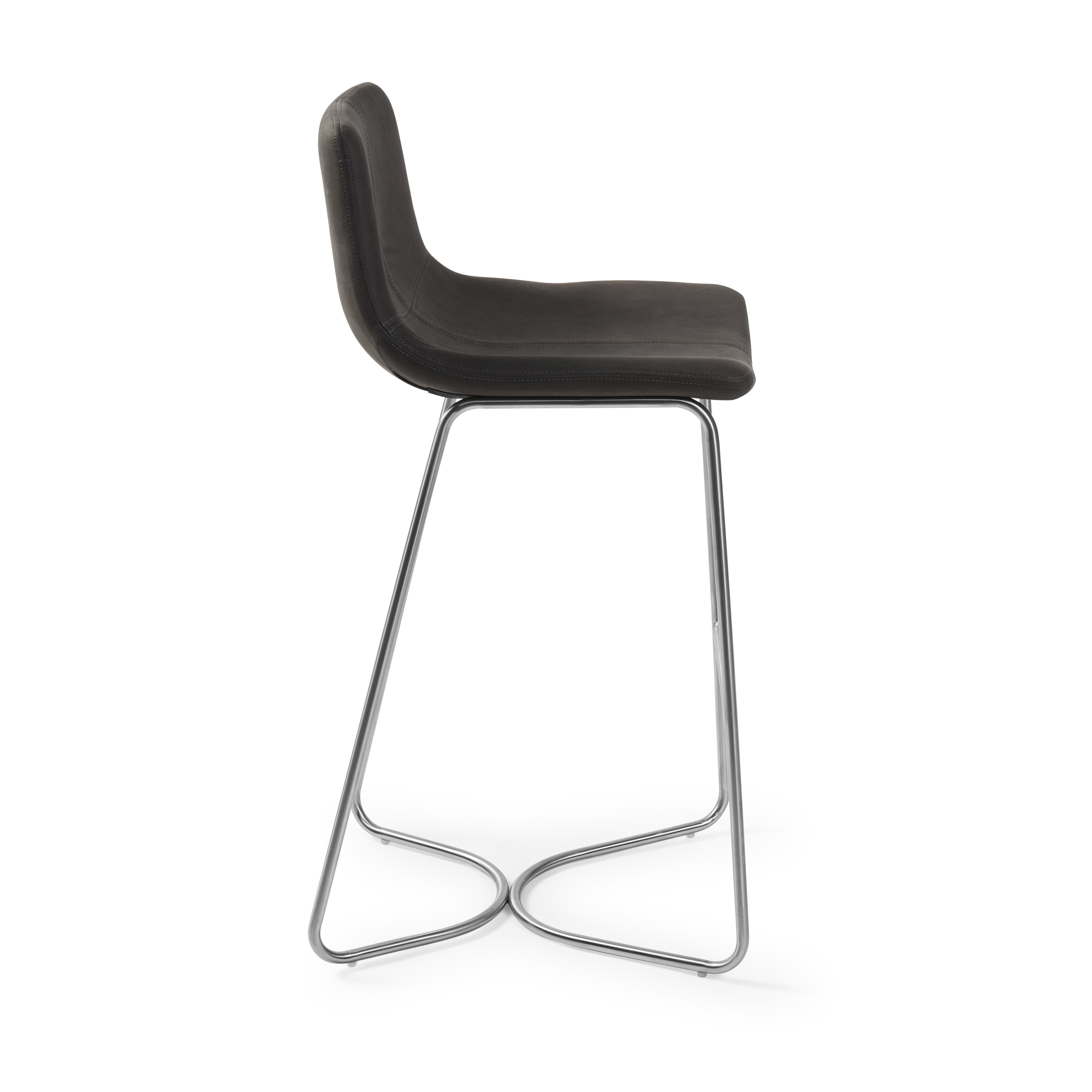 Austin Charcoal Brushed Steel Bar Stool