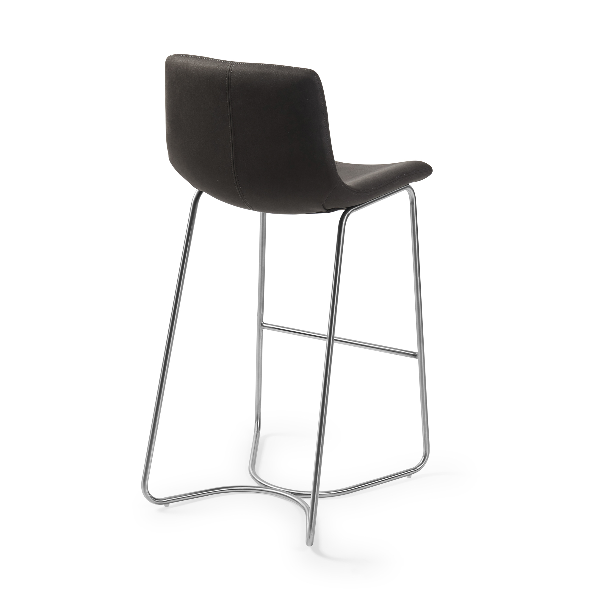 Austin Charcoal Brushed Steel Bar Stool