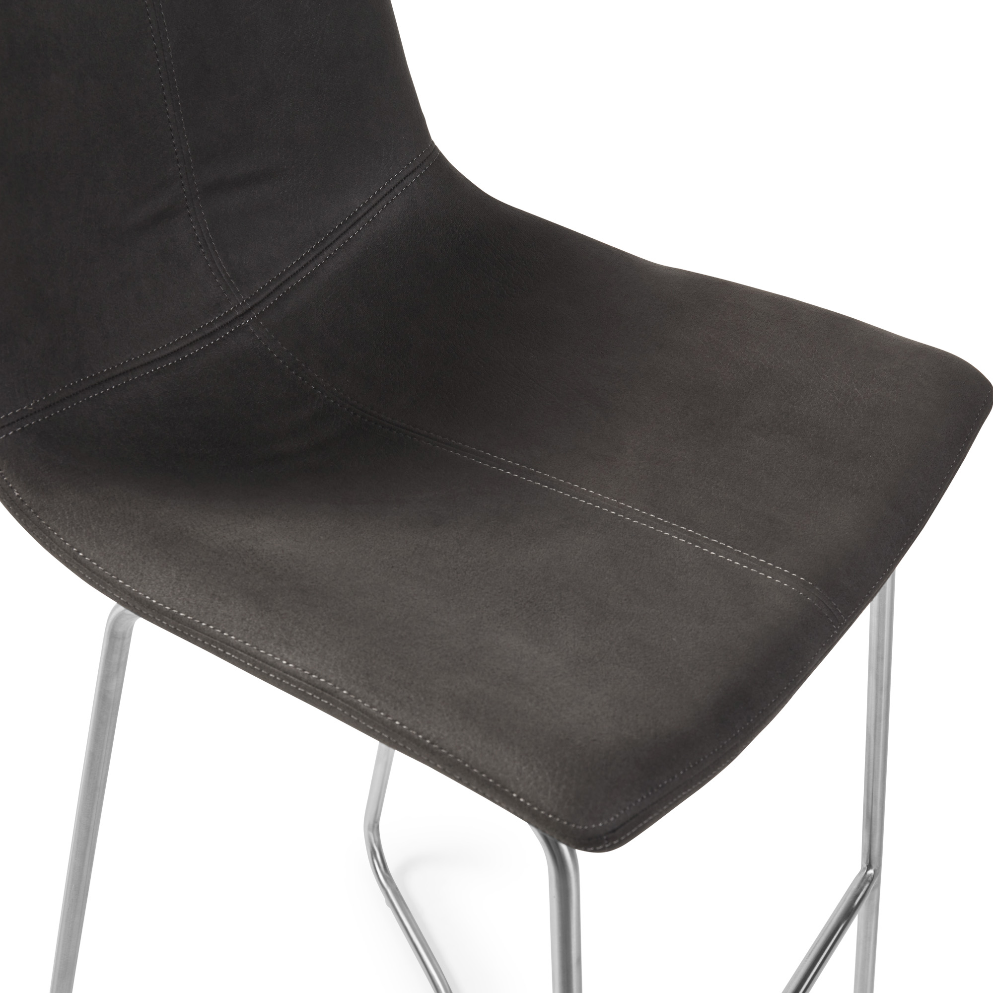 Austin Charcoal Brushed Steel Bar Stool