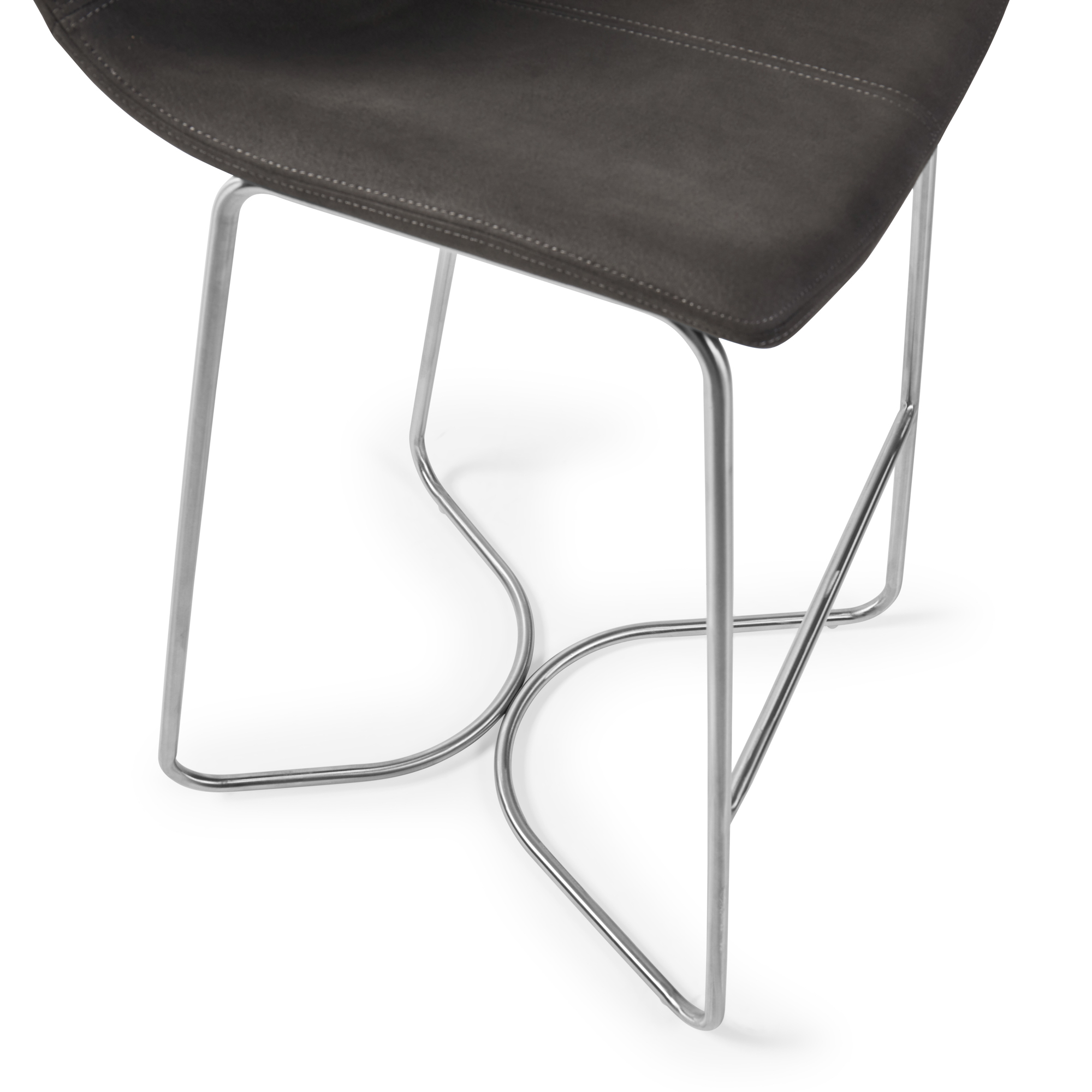 Austin Charcoal Brushed Steel Counter Stool