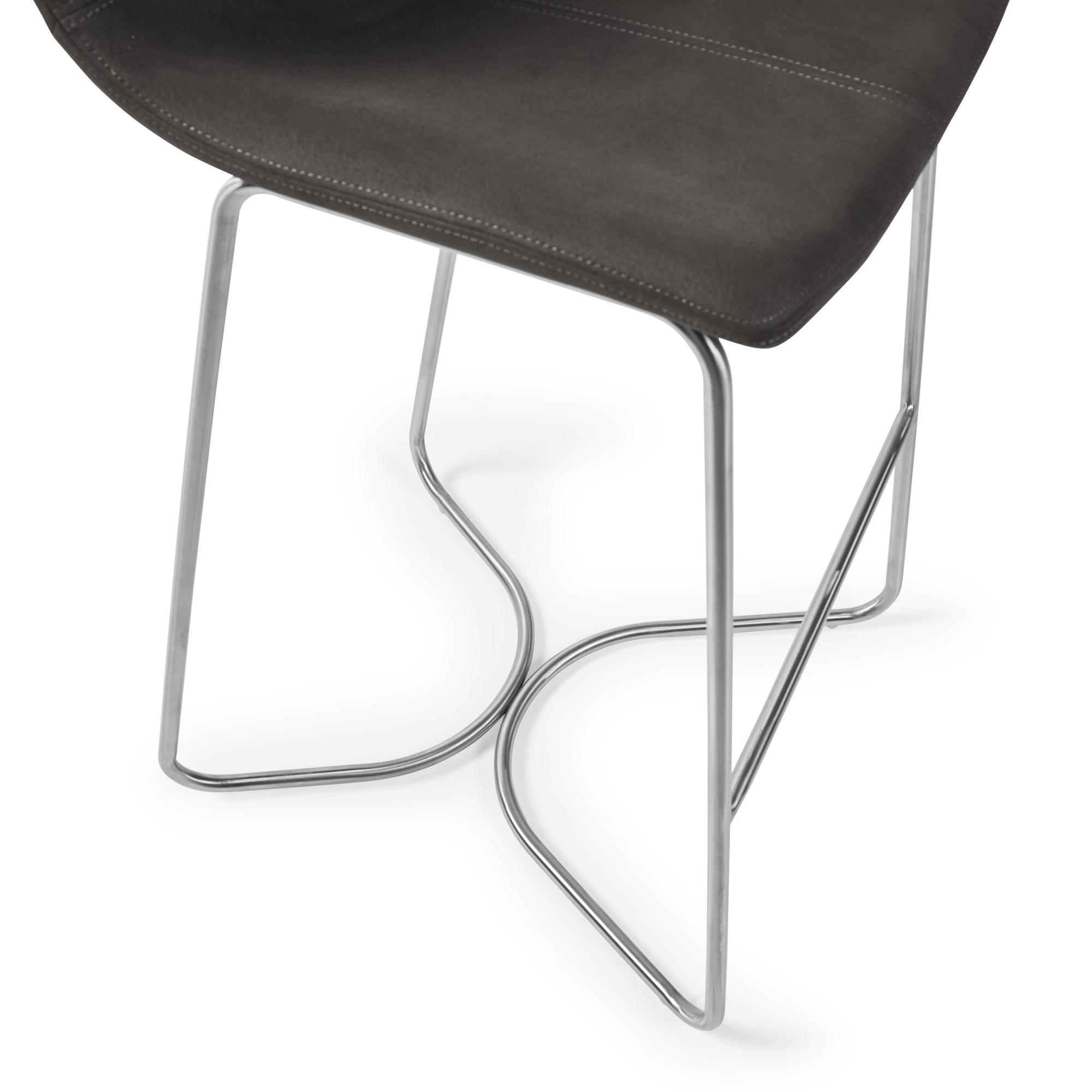 Austin Charcoal Brushed Steel Bar Stool