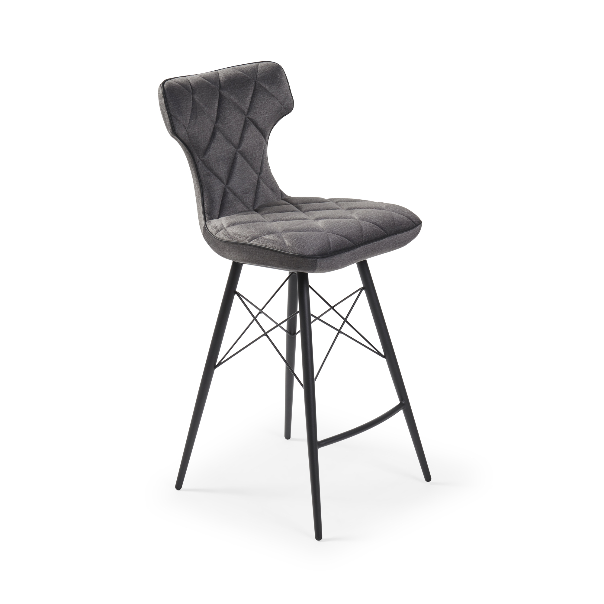 Phoenix Upholstered Grey Counter Stool