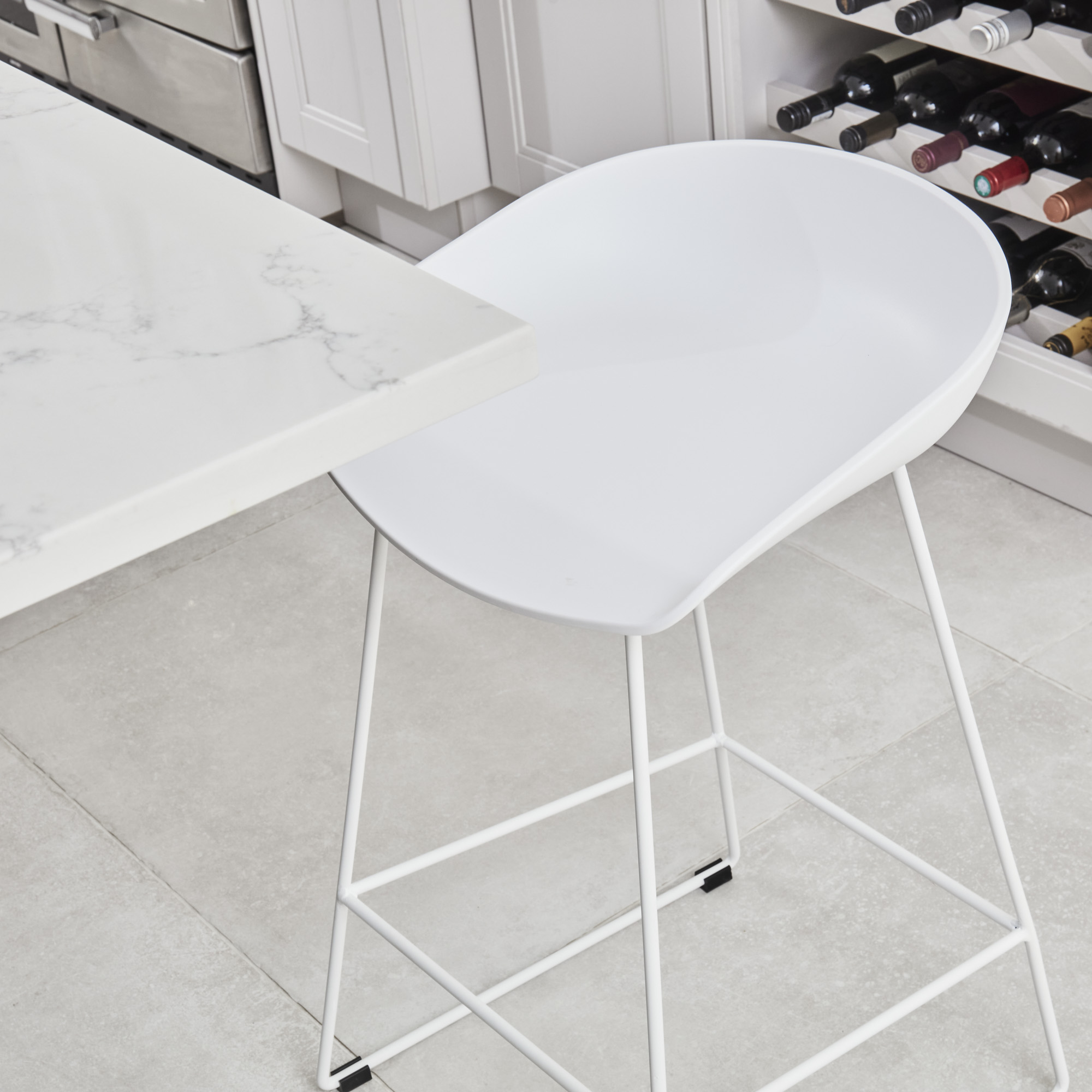 (Set of 4) Casper White Kitchen Stools