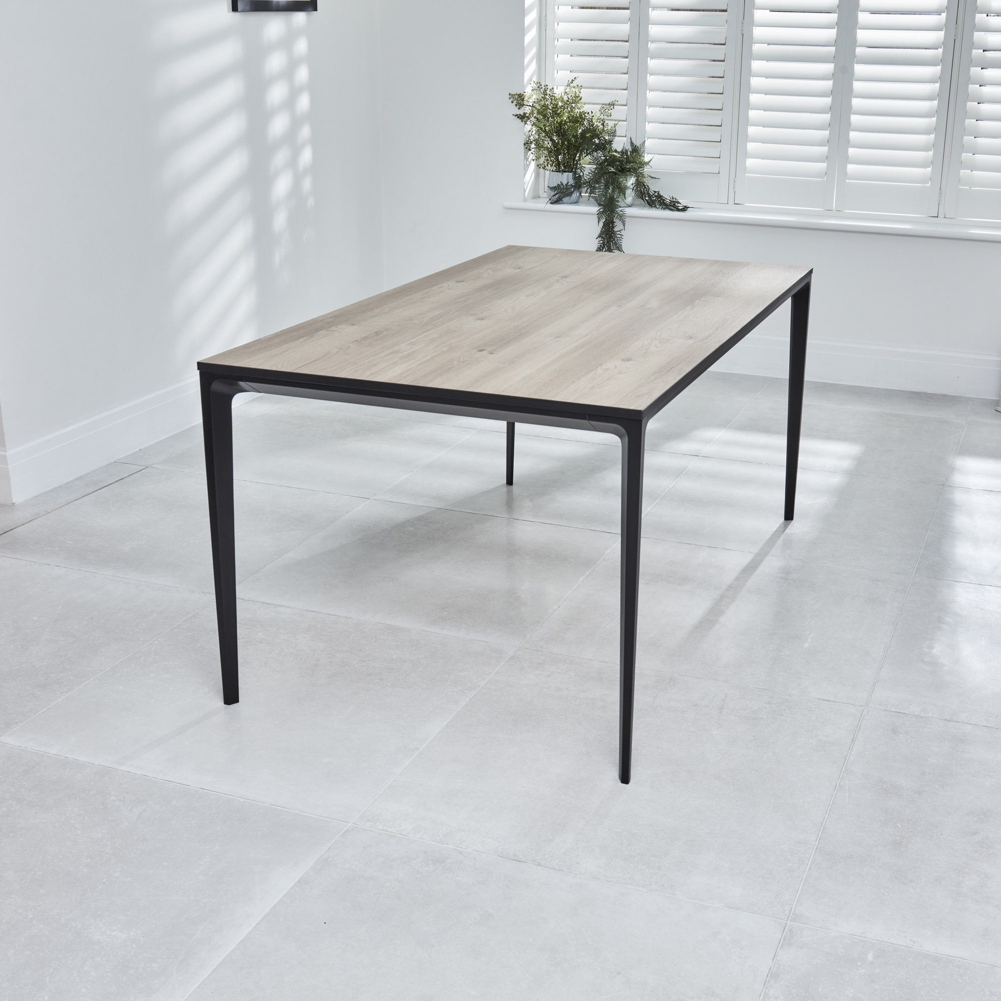 Bellagio 1.6M Natural Oak Melamine Dining Table with 4x Leo Grey Dining Chairs