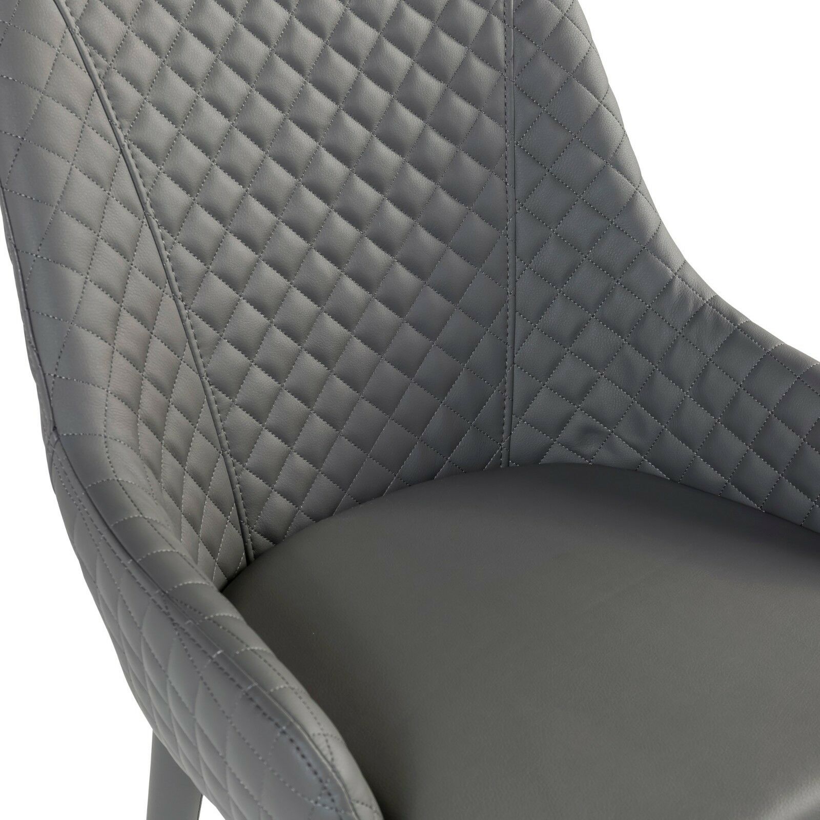 Cheshire Grey Faux Leather Quilted Upholstered Dining Chair