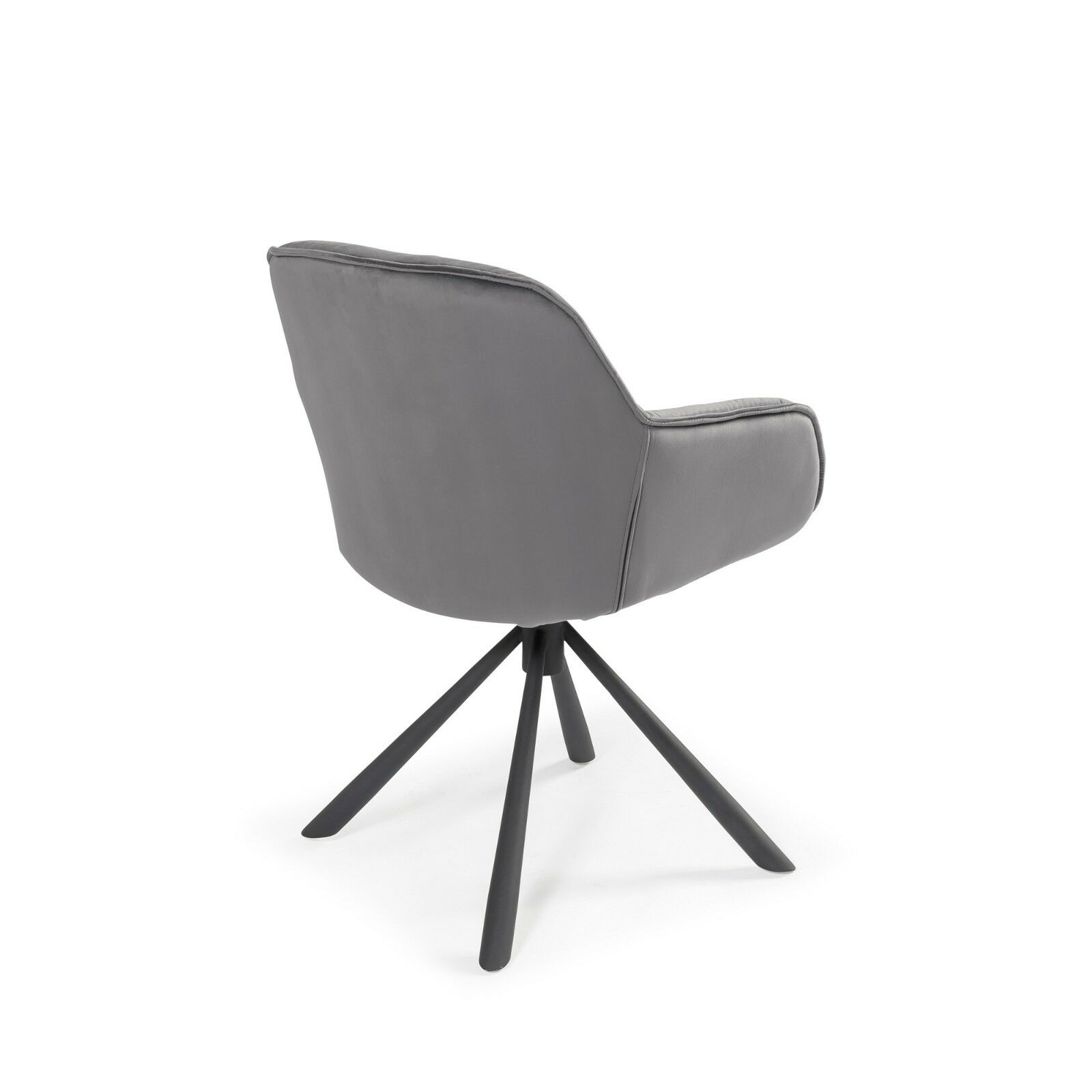 (Set of 2) Seattle Swivel Grey Velvet Upholstered Dining Arm Chair