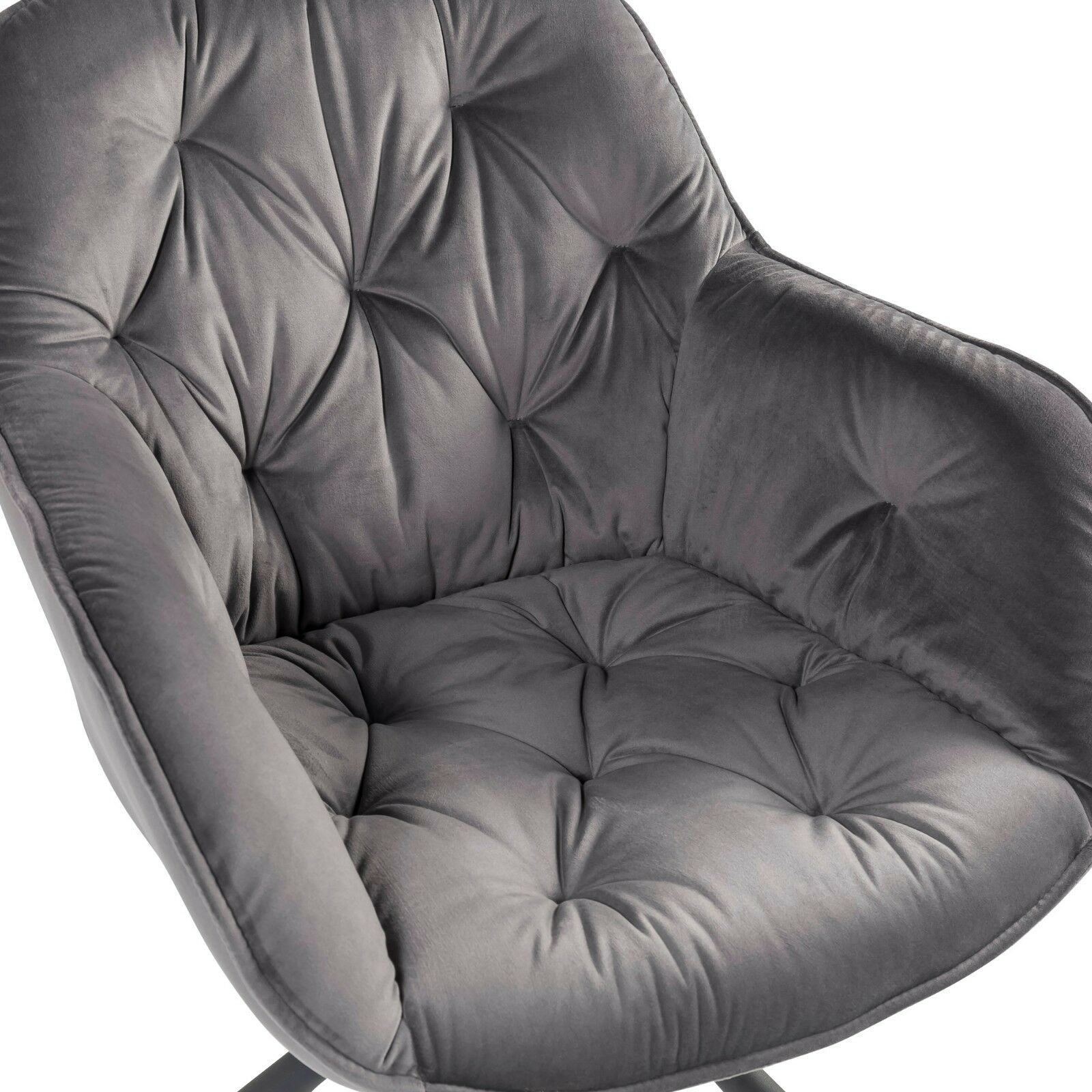 (Set of 2) Seattle Swivel Grey Velvet Upholstered Dining Arm Chair