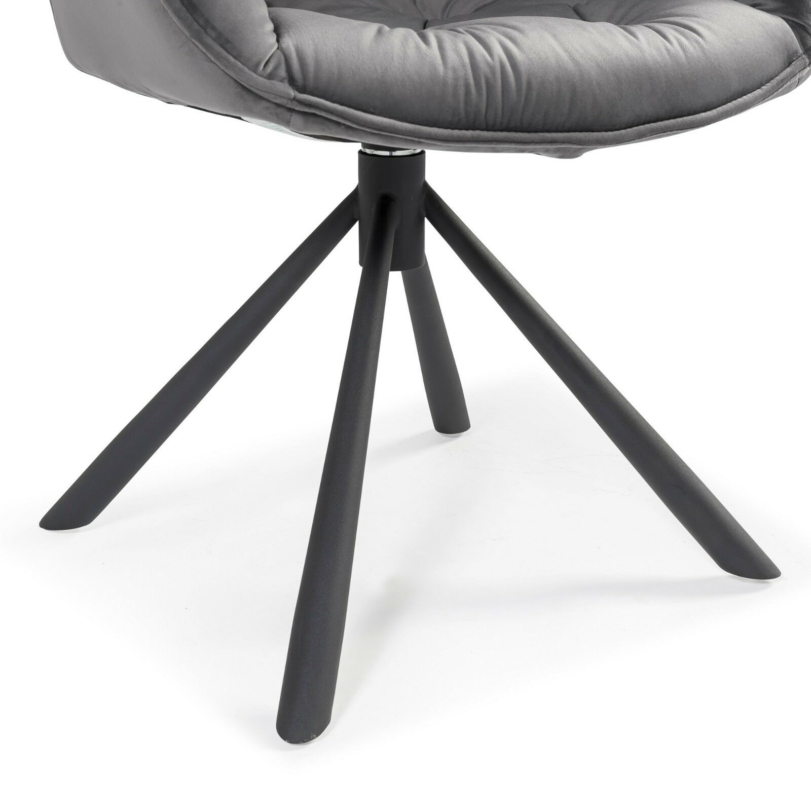 (Set of 2) Seattle Swivel Grey Velvet Upholstered Dining Arm Chair