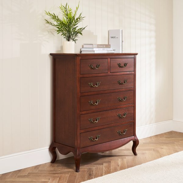 Lille French Mahogany 6 Drawer Large Tall Chest