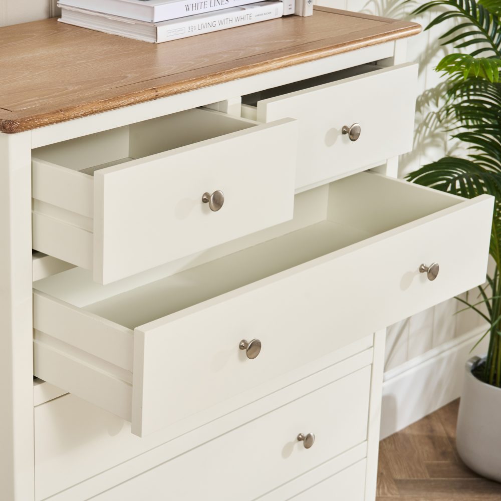 Lille French Chalk White 6 Drawer Tall Chest - Image 3