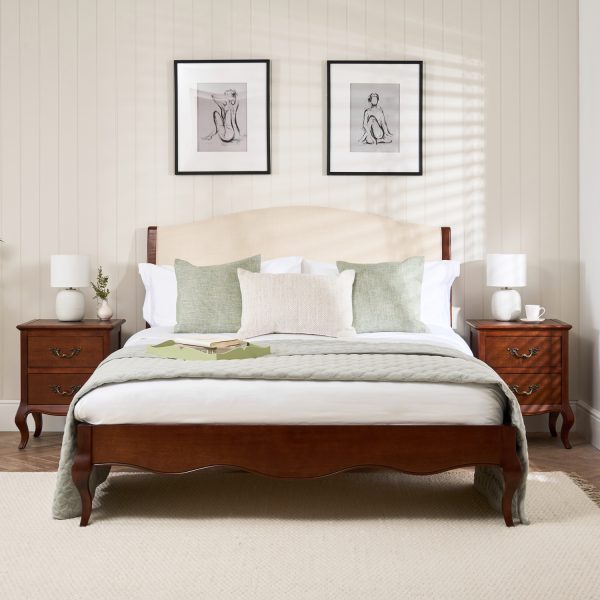 Lille French Mahogany Upholstered Low Foot Board Bed – King Size