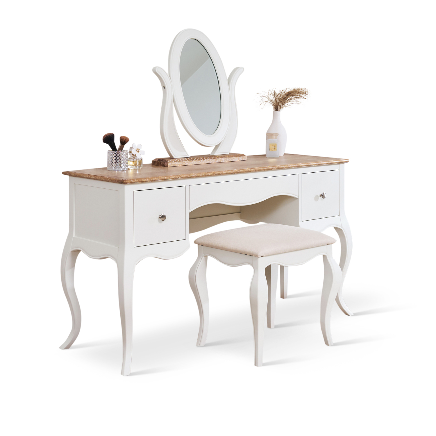 Lille French Chalk White Painted Dressing Table - Grosvenor Furniture Lille French Chalk White Painted Dressing Table - Grosvenor Furniture