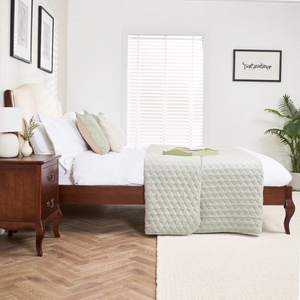 Lille French Mahogany Upholstered Low Foot Board Bed – King Size