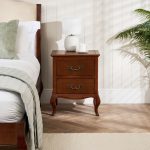 Lille French Mahogany Two Drawer Bedside Table