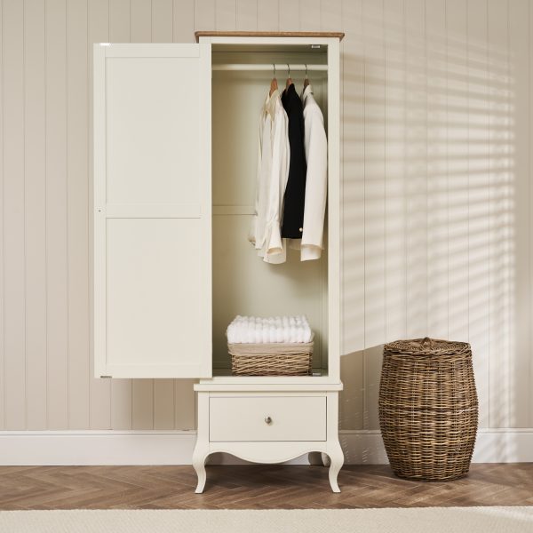 Lille French Chalk White Single Wardrobe