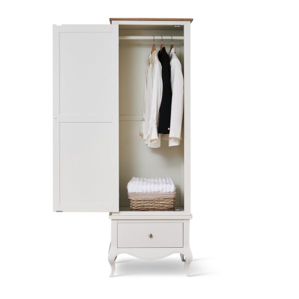 Lille French Chalk White Single Wardrobe