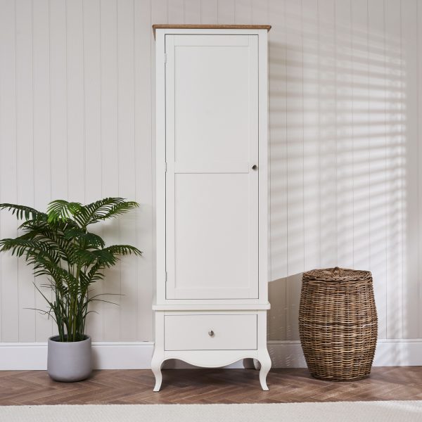 Lille French Chalk White Single Wardrobe
