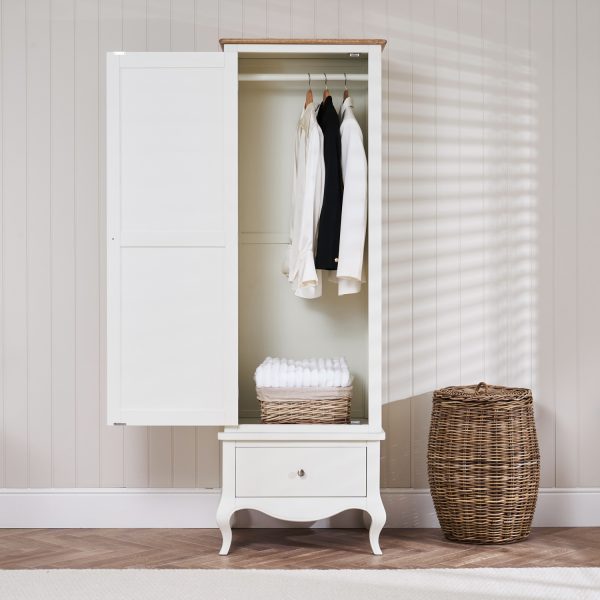 Lille French Chalk White Single Wardrobe