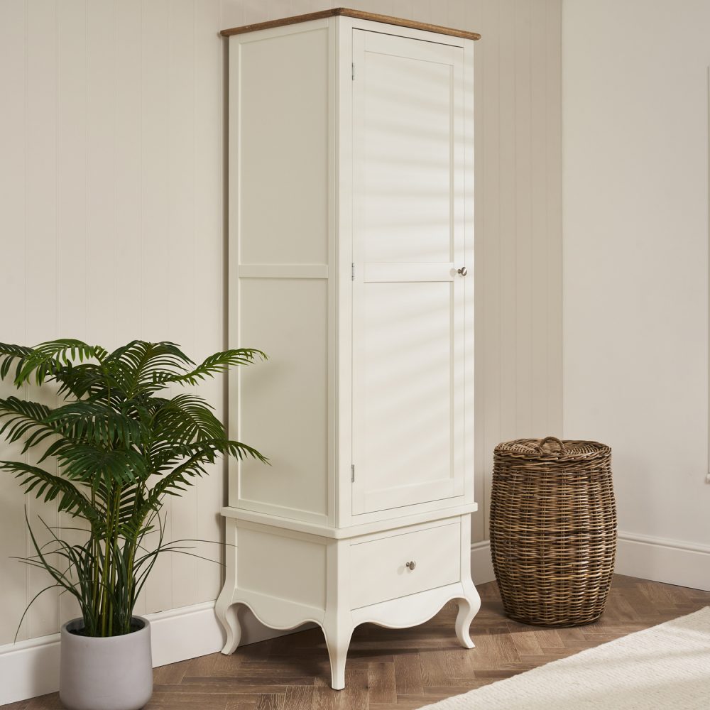 Lille French Chalk White Single Wardrobe - Image 3